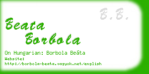 beata borbola business card
